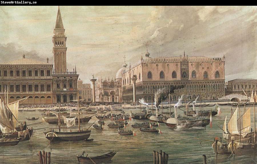 Luigi Querena The Arrival in Venice of Napoleon-s Troops